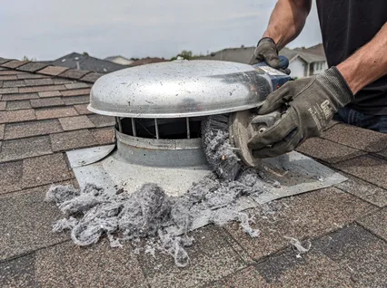 Cleaning Dryer Vent On Roof in Copley