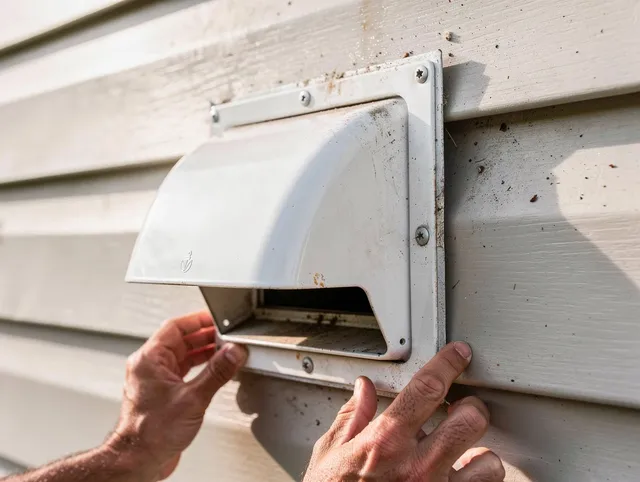 Copley Dryer Vent Cleaning technician delivering thorough residential dryer vent cleaning service in Copley